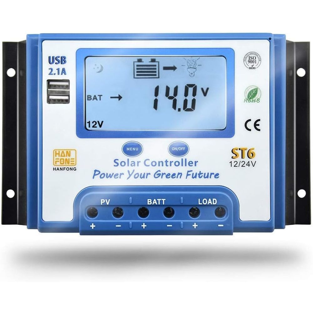 Charge Controller Solar - 60A 태양광 충전 컨트롤러 12V/24V 자동